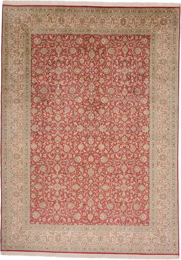 Kashmir Orientteppich 220 × 305 cm, Seide, handgeknüpft edel