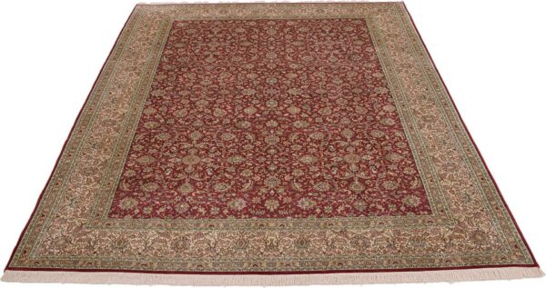 Kashmir Orientteppich 220 × 305 cm, Seide, handgeknüpft edel