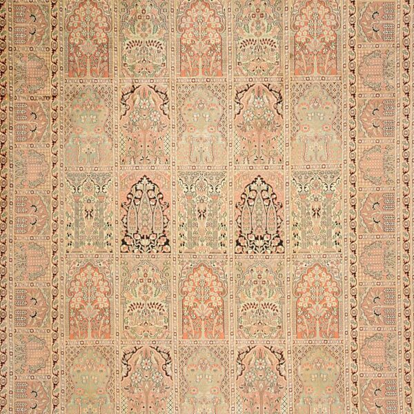 Kashmir Orientteppich 222 × 307 cm, Seide, handgeknüpft