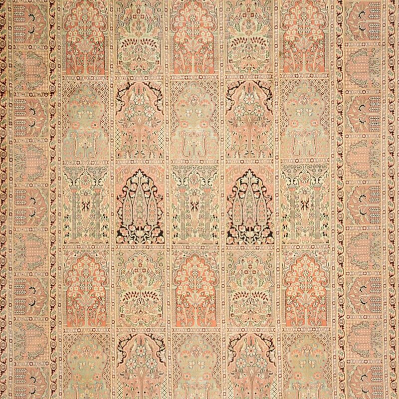 Kashmir Orientteppich 222 × 307 cm, Seide, handgeknüpft