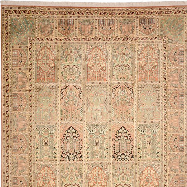 Kashmir Orientteppich 222 × 307 cm, Seide, handgeknüpft