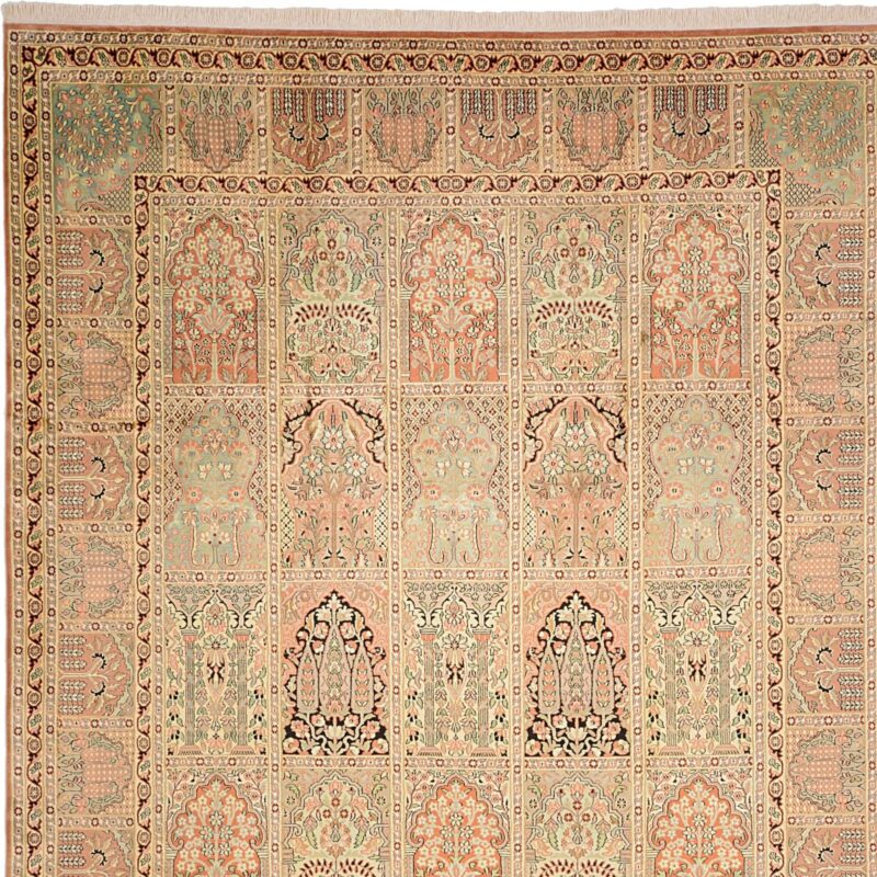 Kashmir Orientteppich 222 × 307 cm, Seide, handgeknüpft