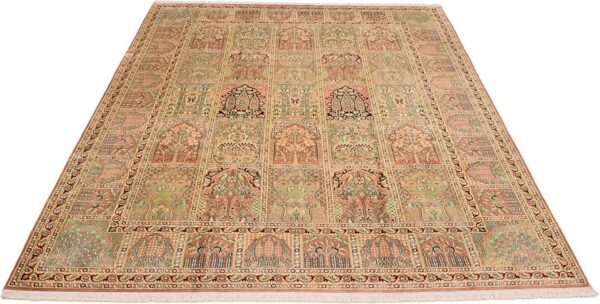 Kashmir Orientteppich 222 × 307 cm, Seide, handgeknüpft