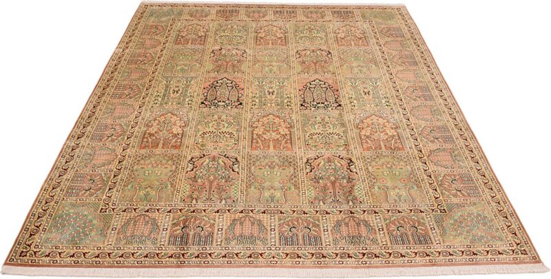 Kashmir Orientteppich 222 × 307 cm, Seide, handgeknüpft
