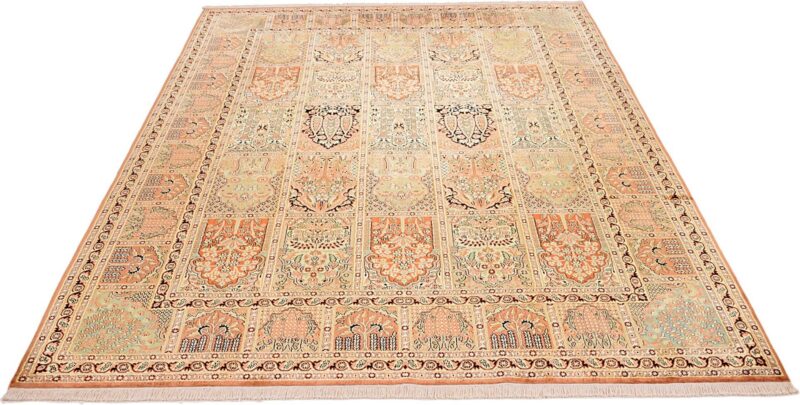 Kashmir Orientteppich 222 × 307 cm, Seide, handgeknüpft
