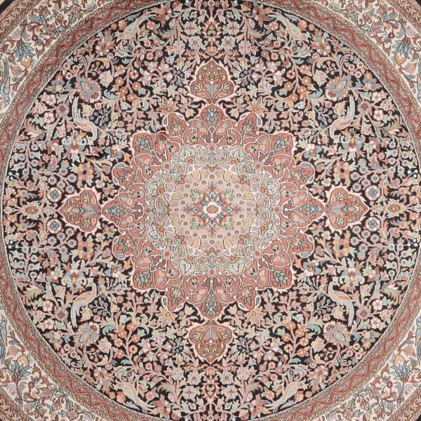 Kashmir Orientteppich 237 × 239 cm, Seide, handgeknüpft
