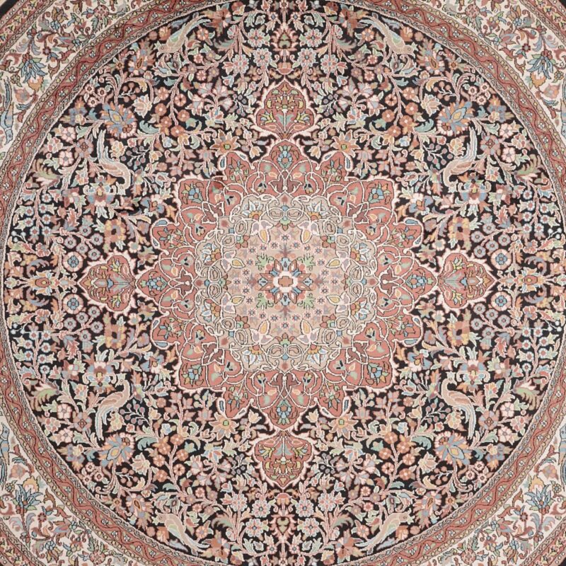 Kashmir Orientteppich 237 × 239 cm, Seide, handgeknüpft