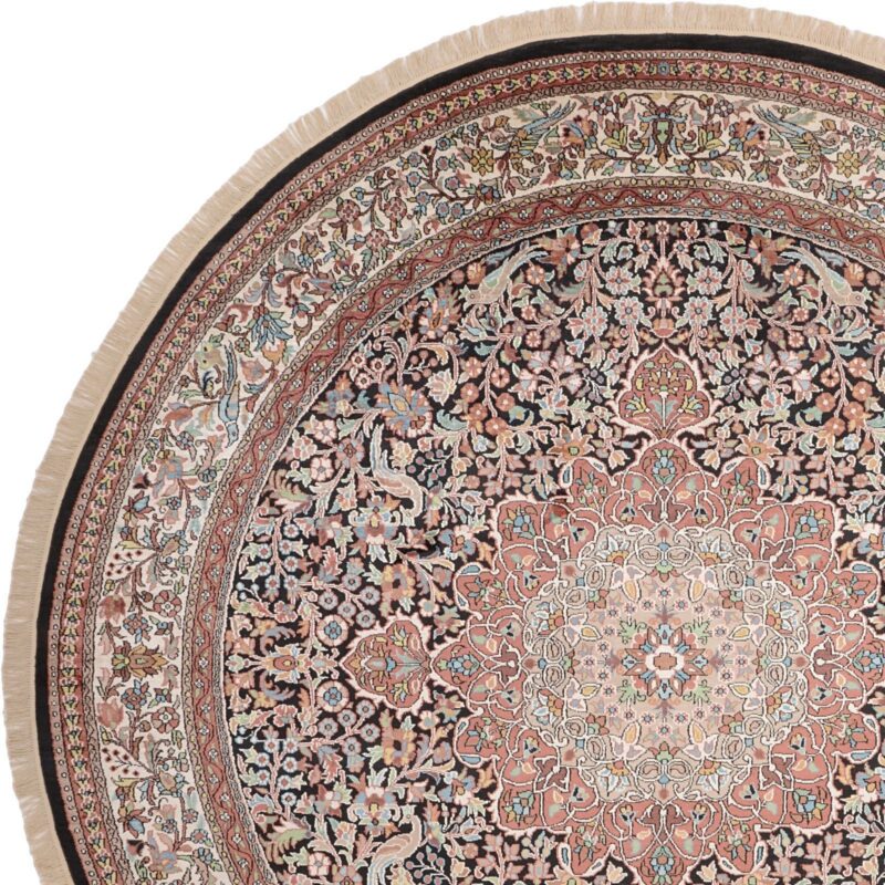 Kashmir Orientteppich 237 × 239 cm, Seide, handgeknüpft