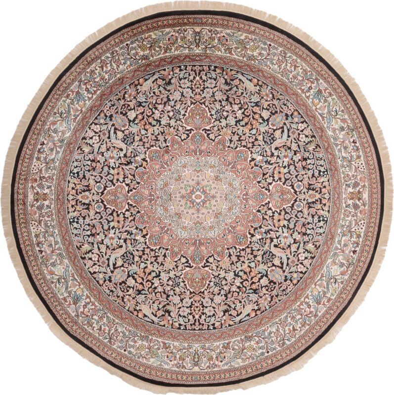 Kashmir Orientteppich 237 × 239 cm, Seide, handgeknüpft