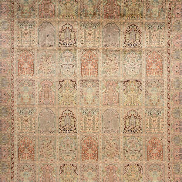 Kashmir Orientteppich 241 × 311 cm, Seide, handgeknüpft Pastell