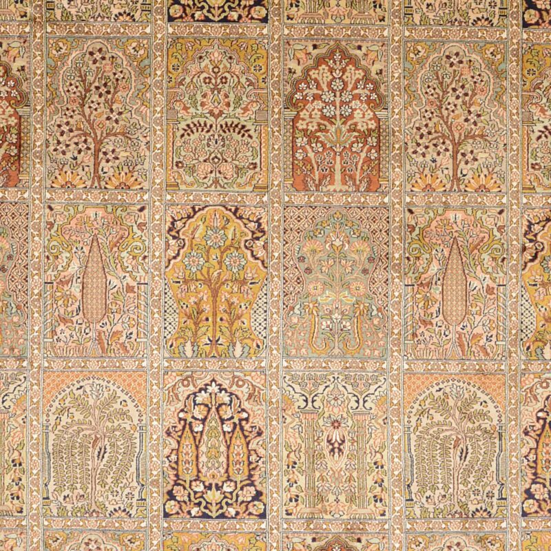 Kashmir Orientteppich 242 × 334 cm, Seide, handgeknüpft
