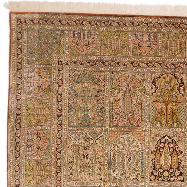Kashmir Orientteppich 242 × 334 cm, Seide, handgeknüpft
