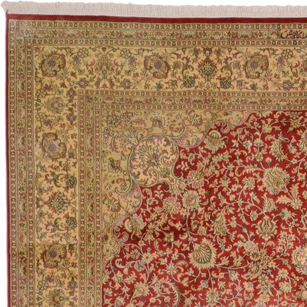 Kashmir Orientteppich 244 × 304 cm, Seide, handgeknüpft