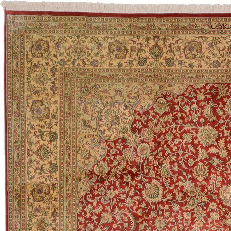 Kashmir Orientteppich 244 × 304 cm, Seide, handgeknüpft