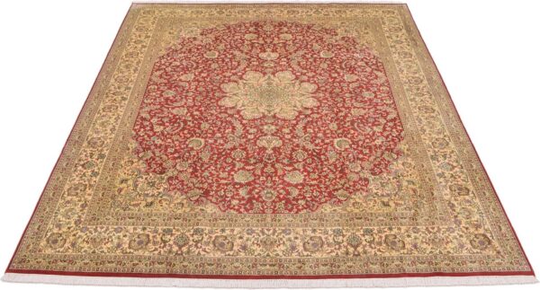 Kashmir Orientteppich 244 × 304 cm, Seide, handgeknüpft