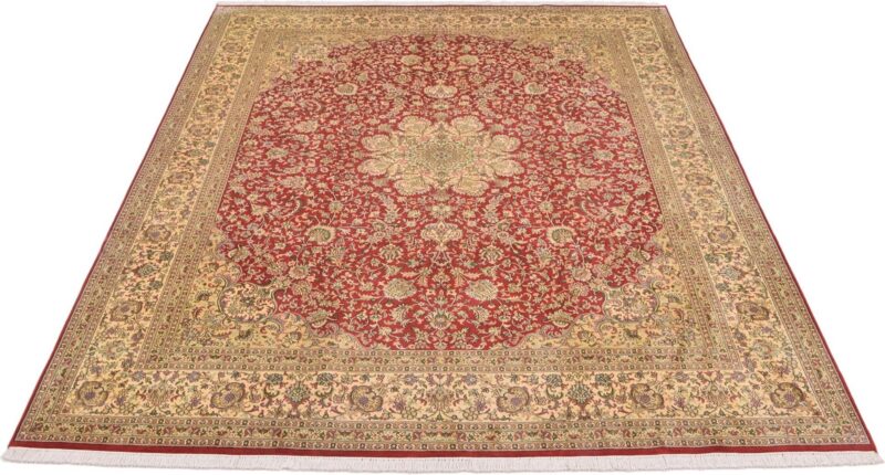 Kashmir Orientteppich 244 × 304 cm, Seide, handgeknüpft