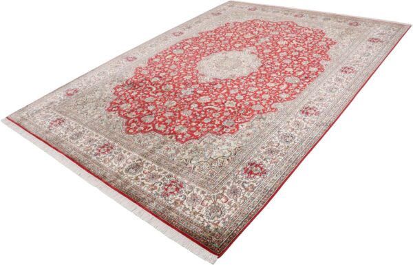 Kashmir Orientteppich 244 × 335 cm, Seide, handgeknüpft Pastell