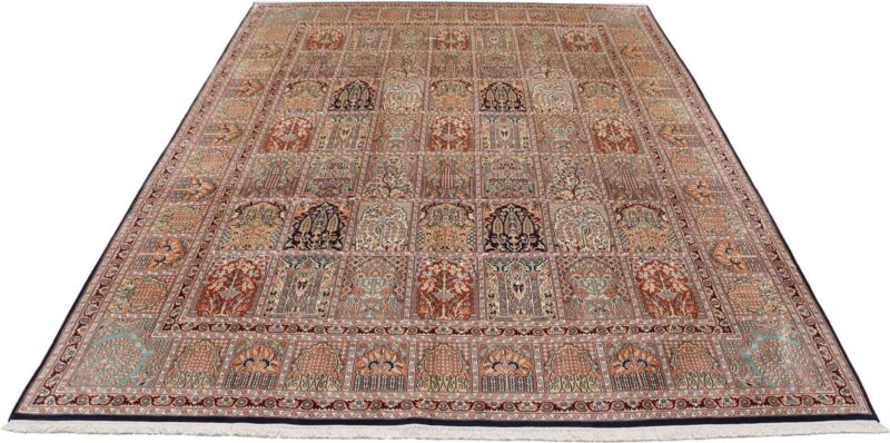 Kashmir Orientteppich 244 × 342 cm, Seide, handgeknüpft