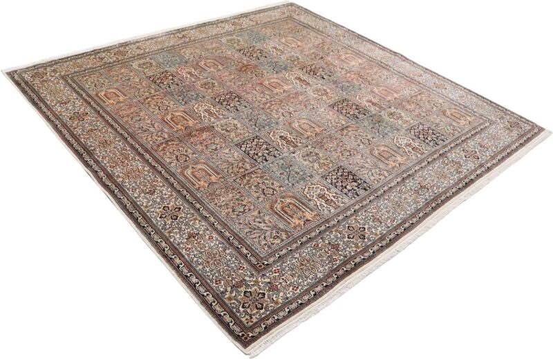 Kashmir Orientteppich 245 × 245 cm, Seide, handgeknüpft