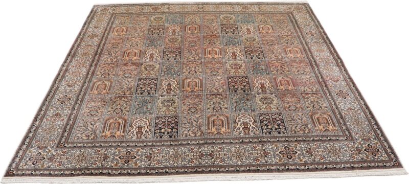 Kashmir Orientteppich 245 × 245 cm, Seide, handgeknüpft