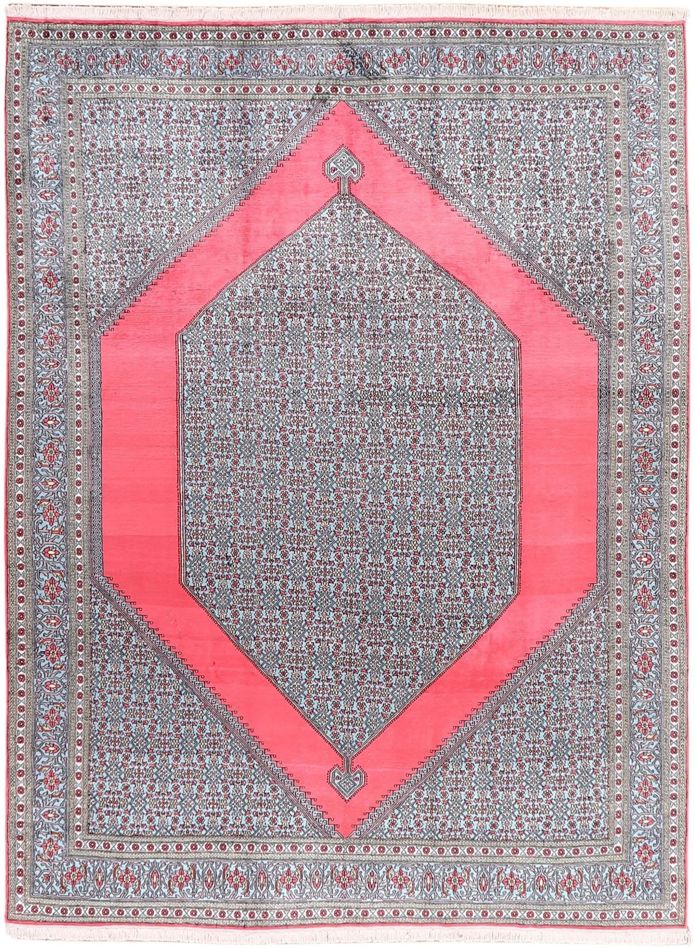 Kashmir Orientteppich 245 × 326 cm, Seide, handgeknüpft