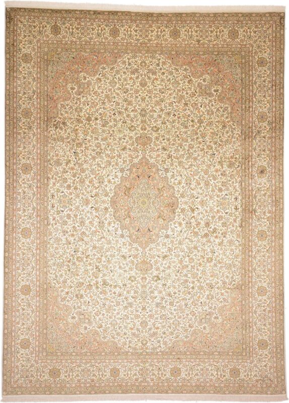 Kashmir Orientteppich 245 × 336 cm, Seide, handgeknüpft