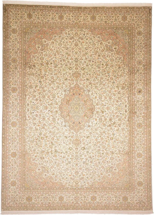 Kashmir Orientteppich 245 × 336 cm, Seide, handgeknüpft
