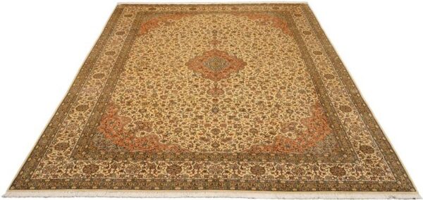 Kashmir Orientteppich 245 × 340 cm, Seide, handgeknüpft