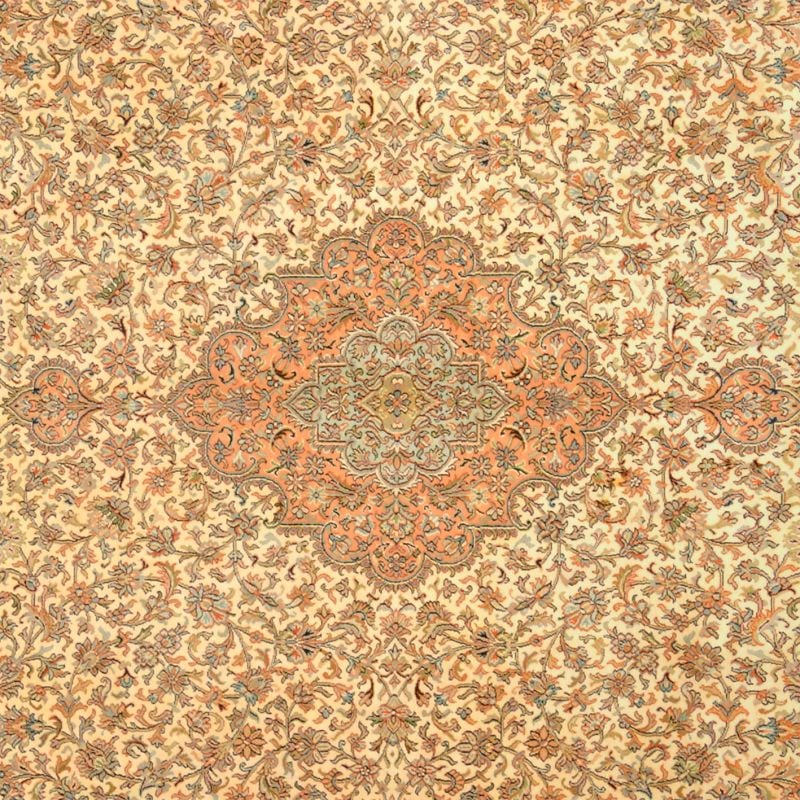 Kashmir Orientteppich 245 × 340 cm, Seide, handgeknüpft