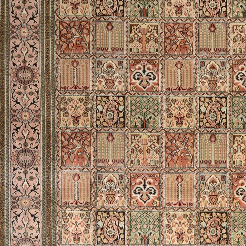 Kashmir Orientteppich 246 × 333 cm, Seide, handgeknüpft