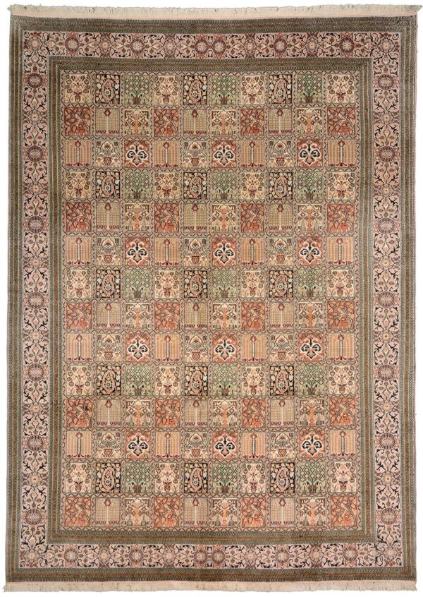 Kashmir Orientteppich 246 × 333 cm, Seide, handgeknüpft