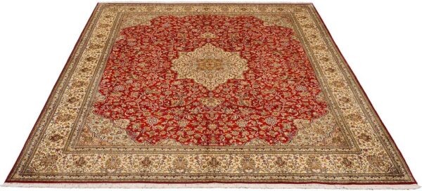Kashmir Orientteppich 247 × 311 cm, Seide, handgeknüpft