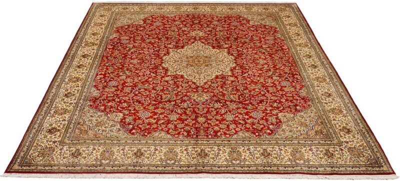 Kashmir Orientteppich 247 × 311 cm, Seide, handgeknüpft