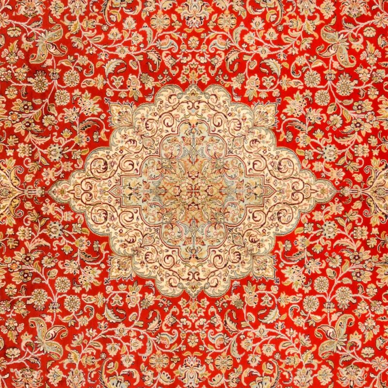 Kashmir Orientteppich 247 × 311 cm, Seide, handgeknüpft