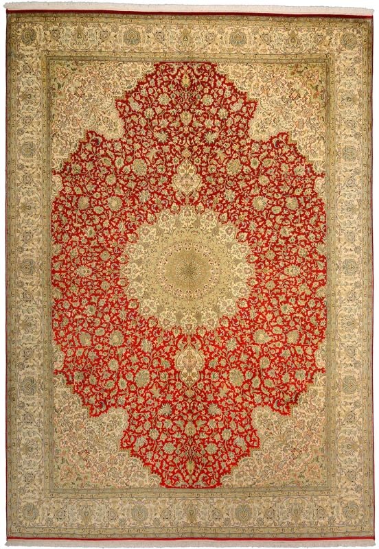 Kashmir Orientteppich 247 × 340 cm, Seide, handgeknüpft