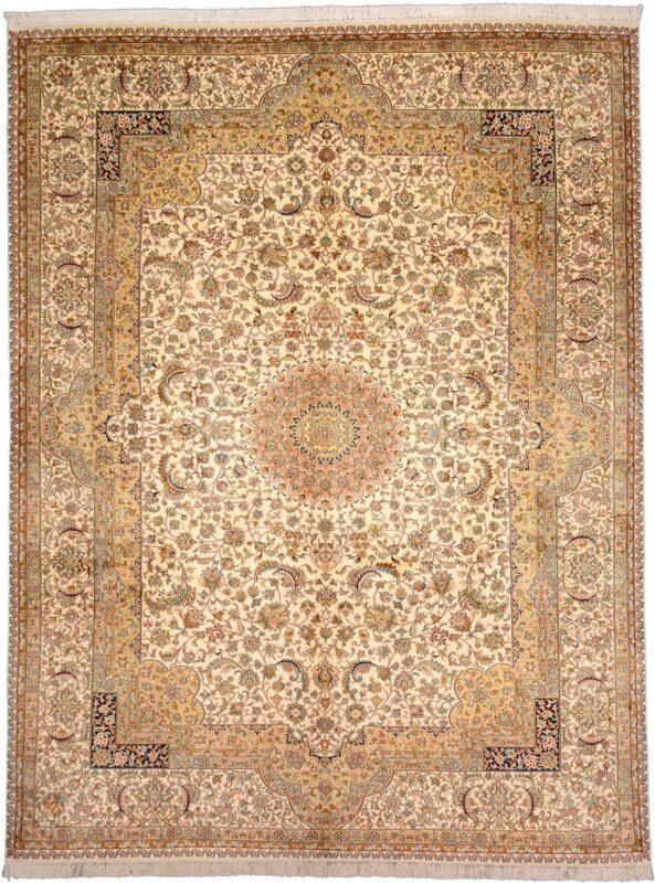 Kashmir Orientteppich 248 × 328 cm, Seide, handgeknüpft