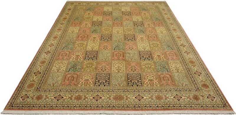 Kashmir Orientteppich 273 × 372 cm, Seide, handgeknüpft