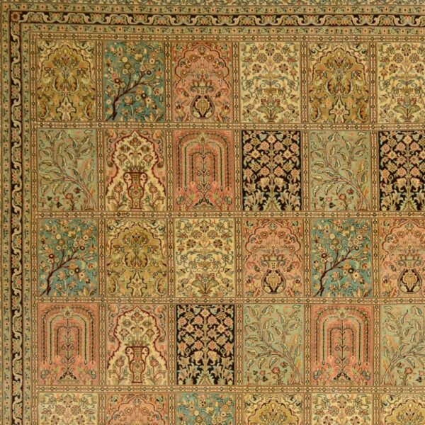 Kashmir Orientteppich 273 × 372 cm, Seide, handgeknüpft