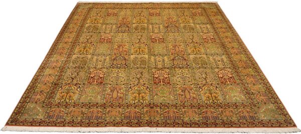 Kashmir Orientteppich 274 × 376 cm, Seide, handgeknüpft fein
