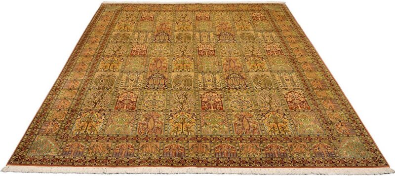 Kashmir Orientteppich 274 × 376 cm, Seide, handgeknüpft fein