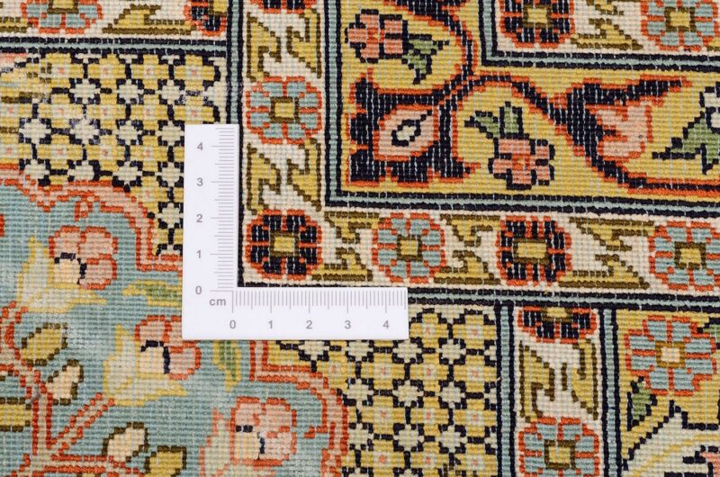 Kashmir Orientteppich 274 × 376 cm, Seide, handgeknüpft fein