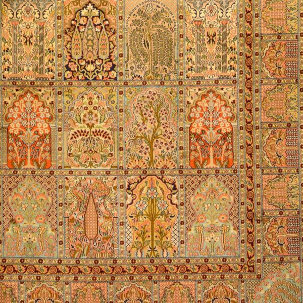 Kashmir Orientteppich 274 × 376 cm, Seide, handgeknüpft fein