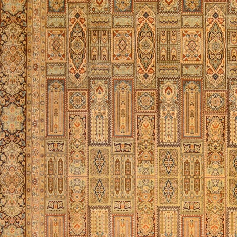 Kashmir Orientteppich 275 × 367 cm, Seide, handgeknüpft