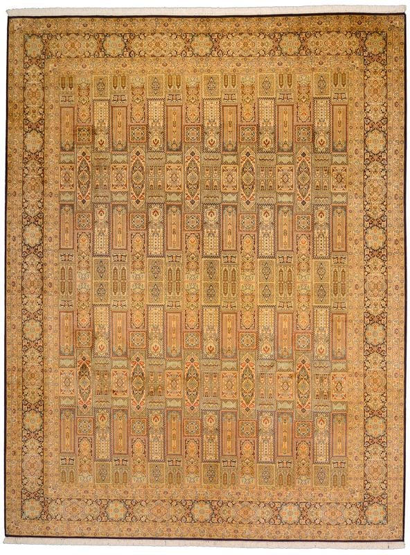 Kashmir Orientteppich 275 × 367 cm, Seide, handgeknüpft