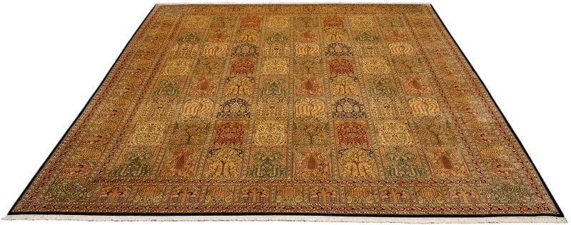 Kashmir Orientteppich 276 × 361 cm, Seide, handgeknüpft