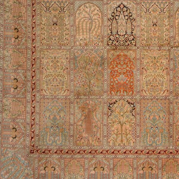Kashmir Orientteppich 276 × 361 cm, Seide, handgeknüpft