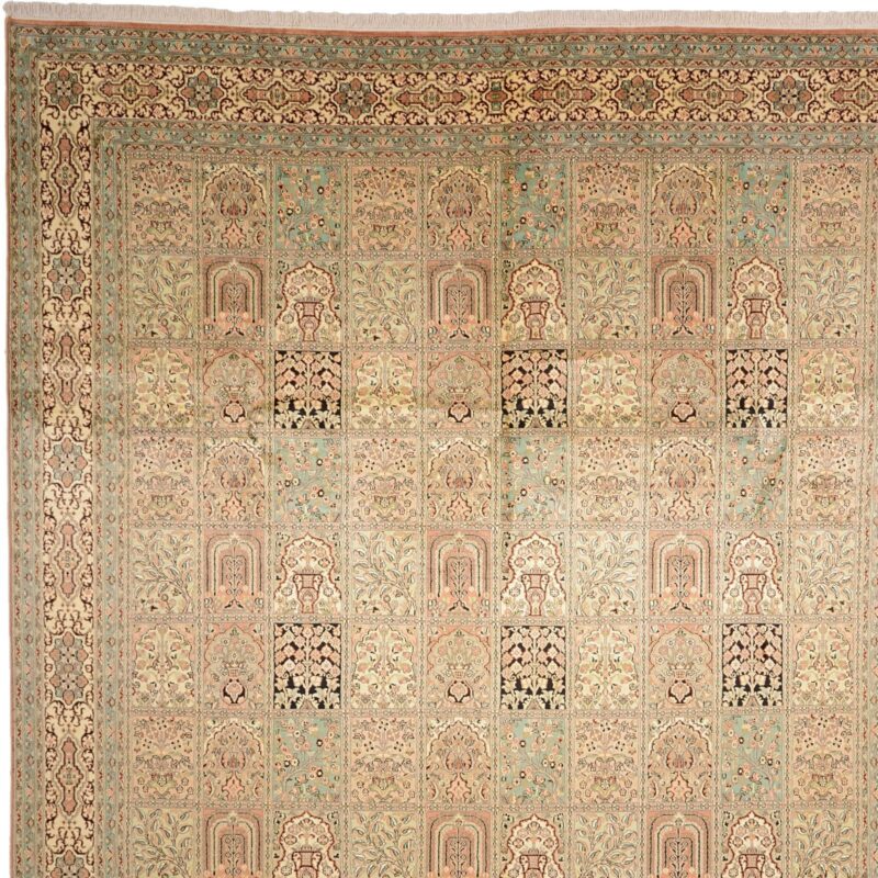 Kashmir Orientteppich 277 × 363 cm, Seide, handgeknüpft