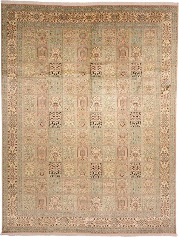 Kashmir Orientteppich 277 × 363 cm, Seide, handgeknüpft