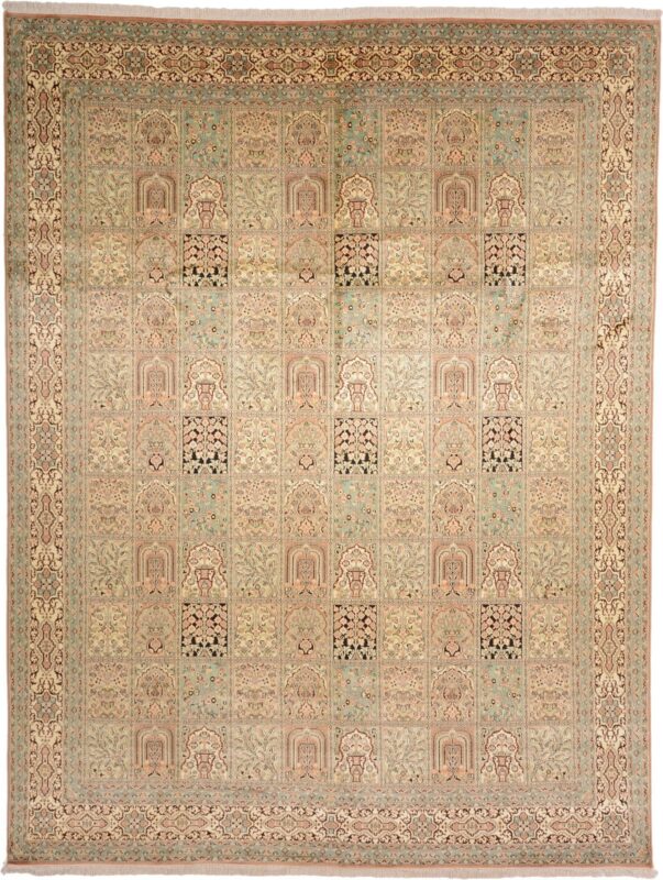 Kashmir Orientteppich 277 × 363 cm, Seide, handgeknüpft