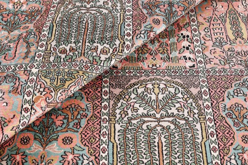 Kashmir Orientteppich 280 × 350 cm, Seide, handgeknüpft